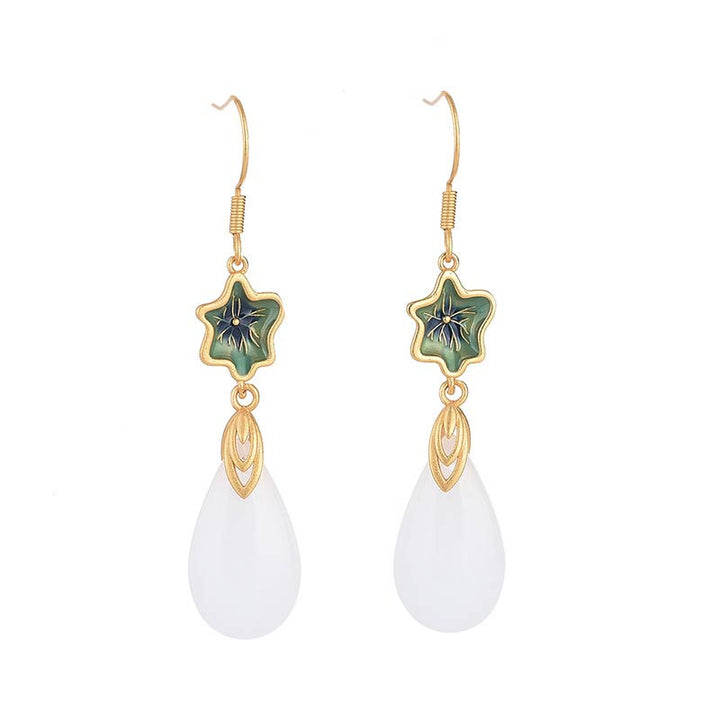 Buddha Stones Feng Shui witte jade Oorbellen - image 15