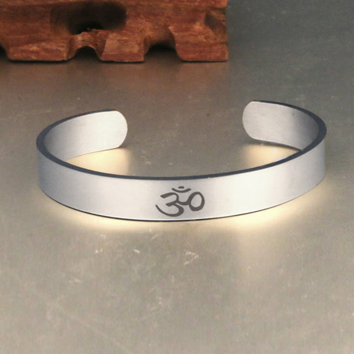 Buddha Stones Bangle OM-symbool mindfulness Manchetarmband - image 3
