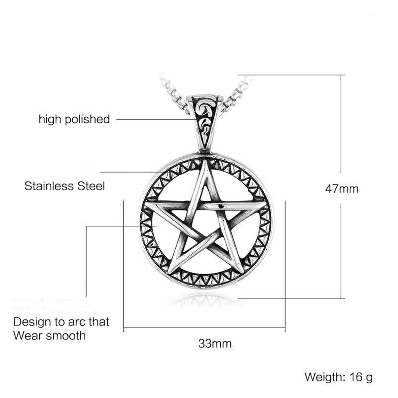 Pentagram balans Ketting van titaniumstaal - image 7