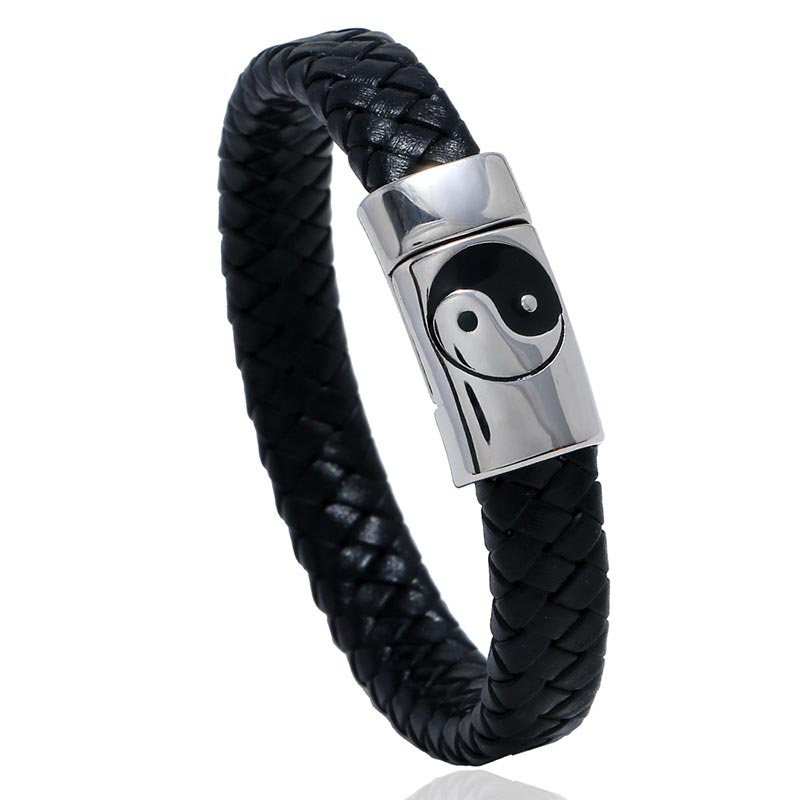 Buddha Stones FengShui Yin Yang Armband - 19-20,5 cm - Zwart - image 0