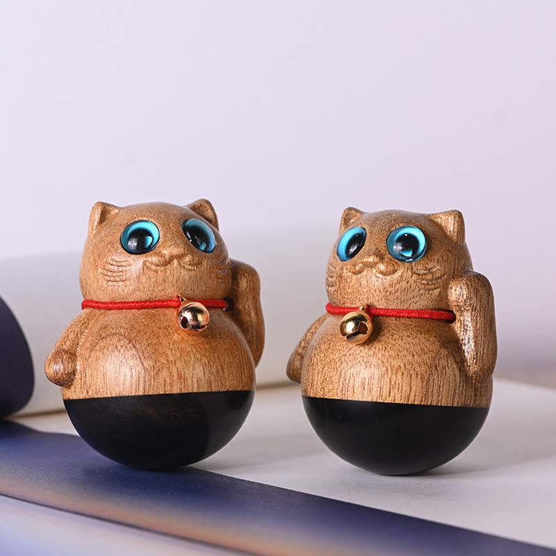 Buddha Stones Mini gelukskatje Phoebe Zhennan houten zegendecoratie - image 4