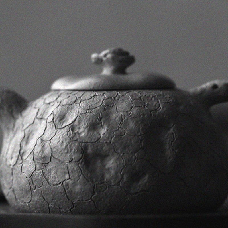 Buddha Stones Handgemaakte vintage theepot van paarse klei met boomstructuur en Kung Fu-thema, 220 ml. - image 19