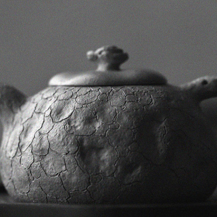 Buddha Stones Handgemaakte vintage theepot van paarse klei met boomstructuur en Kung Fu-thema, 220 ml. - image 19