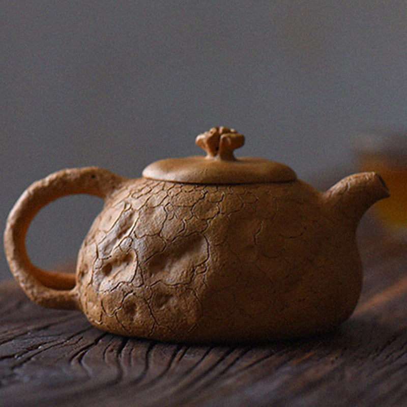 Buddha Stones Handgemaakte vintage theepot van paarse klei met boomstructuur en Kung Fu-thema, 220 ml. - image 9