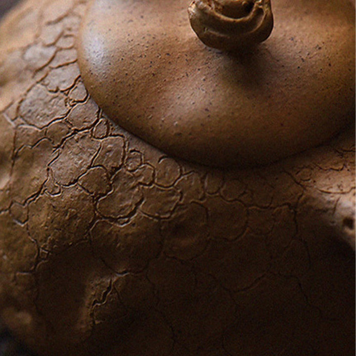 Buddha Stones Handgemaakte vintage theepot van paarse klei met boomstructuur en Kung Fu-thema, 220 ml. - image 13