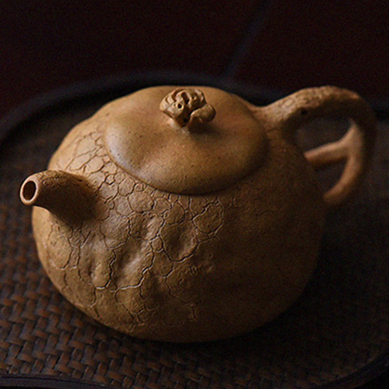 Buddha Stones Handgemaakte vintage theepot van paarse klei met boomstructuur en Kung Fu-thema, 220 ml. - image 7