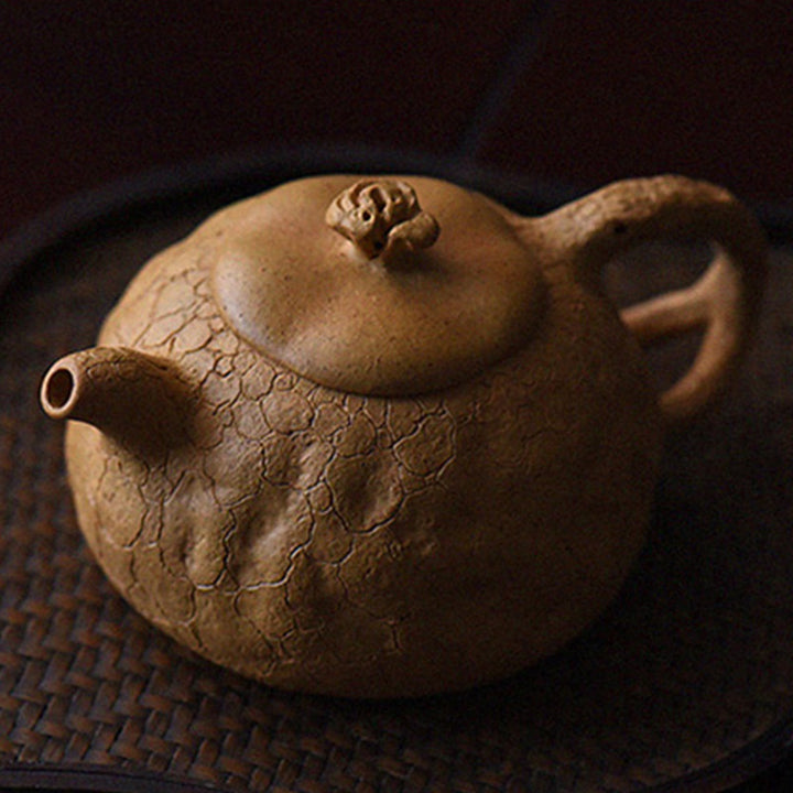 Buddha Stones Handgemaakte vintage theepot van paarse klei met boomstructuur en Kung Fu-thema, 220 ml. - image 7