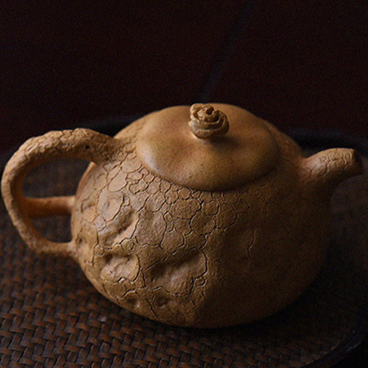 Buddha Stones Handgemaakte vintage theepot van paarse klei met boomstructuur en Kung Fu-thema, 220 ml. - image 8