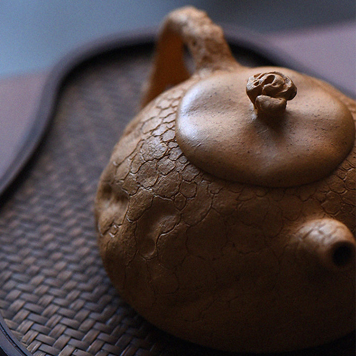 Buddha Stones Handgemaakte vintage theepot van paarse klei met boomstructuur en Kung Fu-thema, 220 ml. - image 16