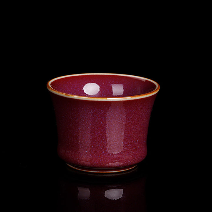 Buddha Stones Keramisch theekopje met bamboedesign en Kung Fu- Theekopje - Rood 6,3 cm * 4,5 cm * 65 ml - image 10
