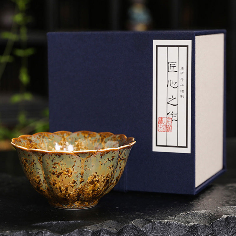 Buddha Stones Kleurrijk bruin keramisch theekopje met Kung Fu Theekopje - 9,1 cm * 4,8 cm * 110 ml - Inclusief geschenkdoos - image 15