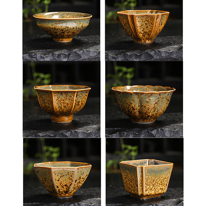 Buddha Stones Kleurrijk bruin keramisch theekopje met Kung Fu Theekopje - image 30