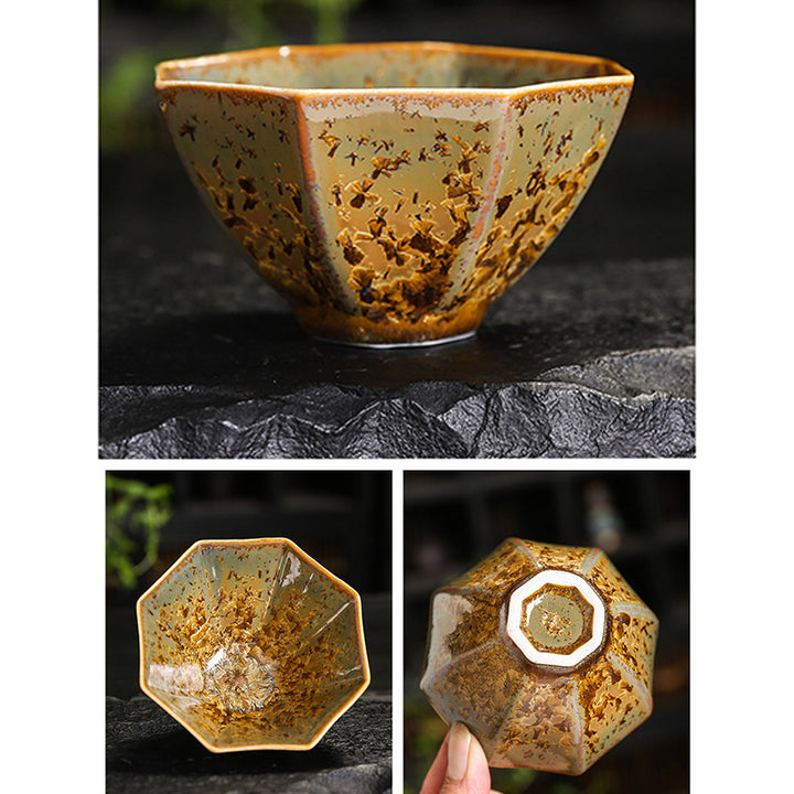 Buddha Stones Kleurrijk bruin keramisch theekopje met Kung Fu Theekopje - image 22