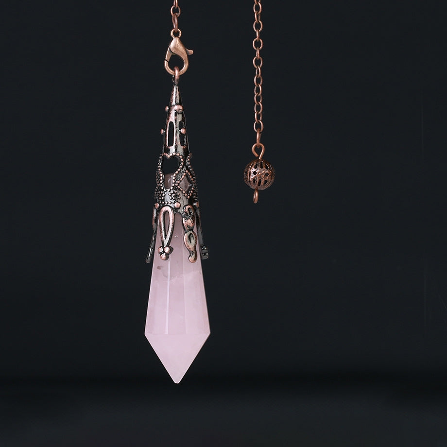 Buddha Stones Natuurlijke tijgeroogsteen helende Ketting - Roze kristal - image 4