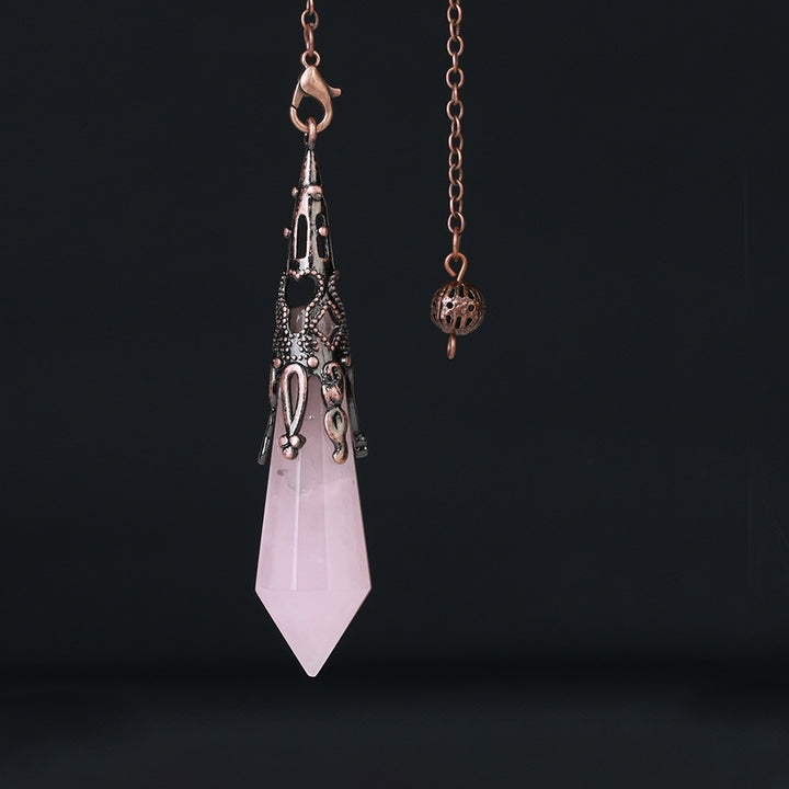 Buddha Stones Natuurlijke tijgeroogsteen helende Ketting - Roze kristal - image 4