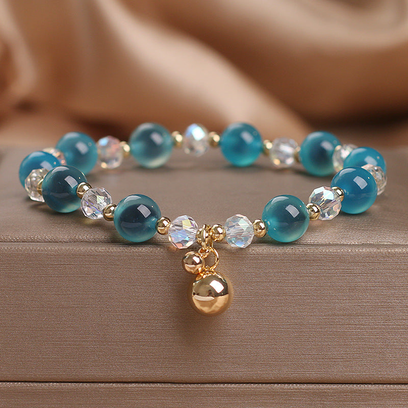 Buddha Stones Armband met bedeltjes van snoepagaat en helende harmoniekralen - Blauwe snoepagaat (Polsomtrek 14-17 cm) - image 0