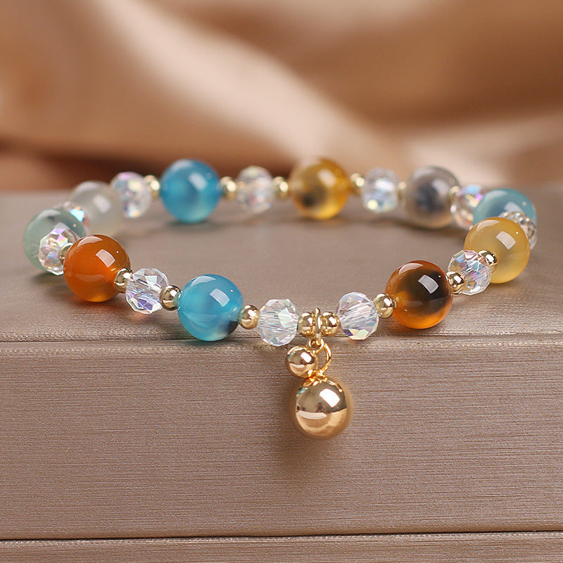 Buddha Stones Armband met bedeltjes van snoepagaat en helende harmoniekralen - Kleurrijke snoepagaat (Polsomtrek 14-17 cm) - image 9