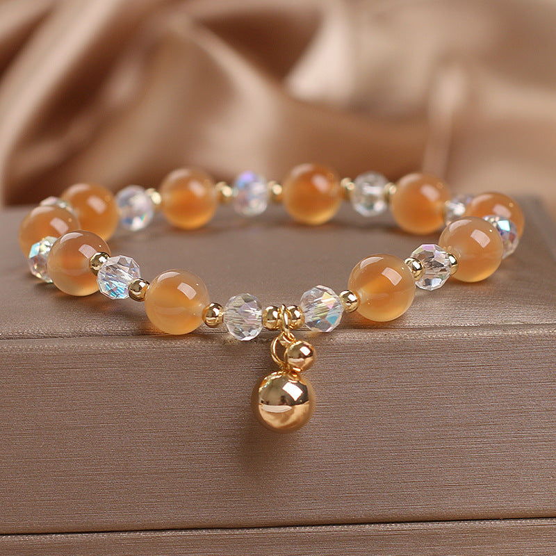 Buddha Stones Armband met bedeltjes van snoepagaat en helende harmoniekralen - Gele snoepagaat (Polsomtrek 14-17 cm) - image 10