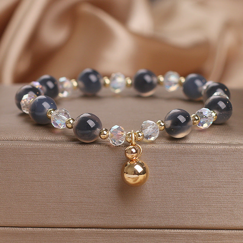 Buddha Stones Armband met bedeltjes van snoepagaat en helende harmoniekralen - Grijze snoepagaat (Polsomtrek 14-17 cm) - image 11