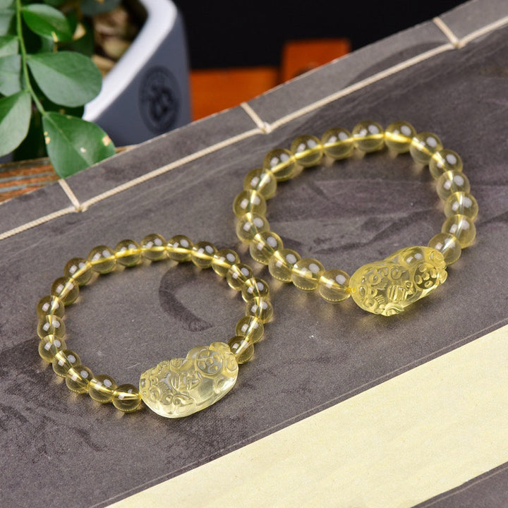 Buddha Stones Feng Shui Citrien PiXiu Rijkdom Armband - image 4