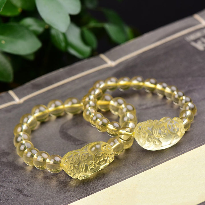 Buddha Stones Feng Shui Citrien PiXiu Rijkdom Armband - image 5