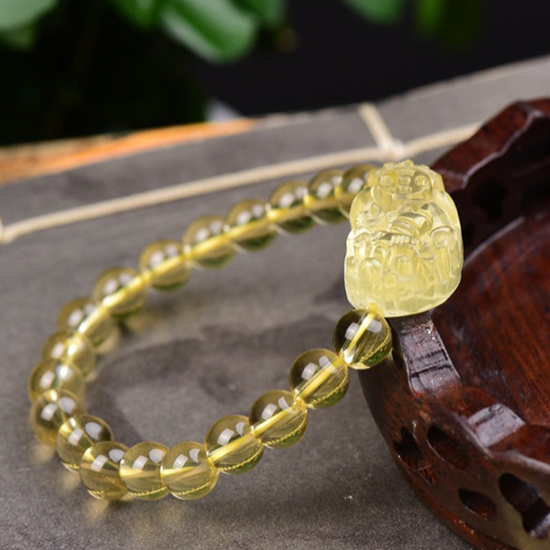 Buddha Stones Feng Shui Citrien PiXiu Rijkdom Armband - image 1