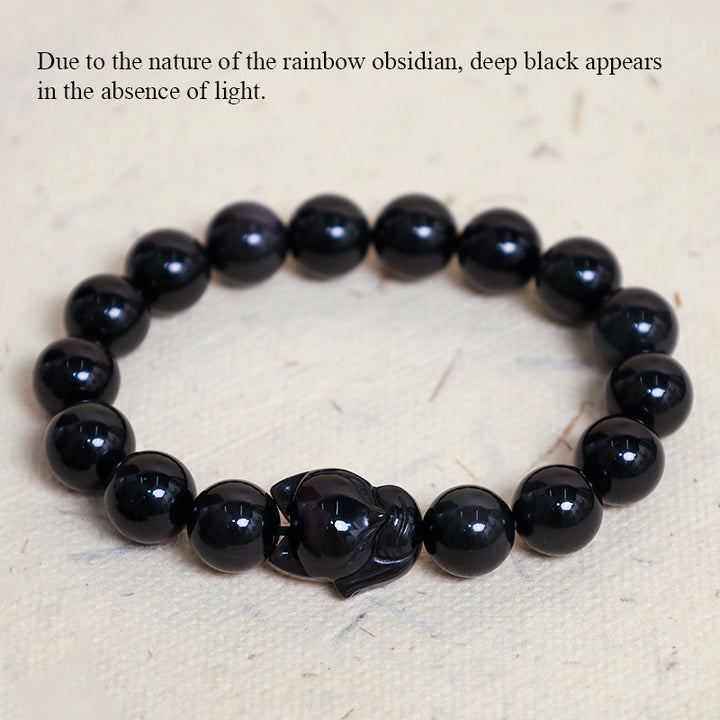 Buddha Stones Regenboog Obsidiaan Vos Helende Positieve Armband - image 6