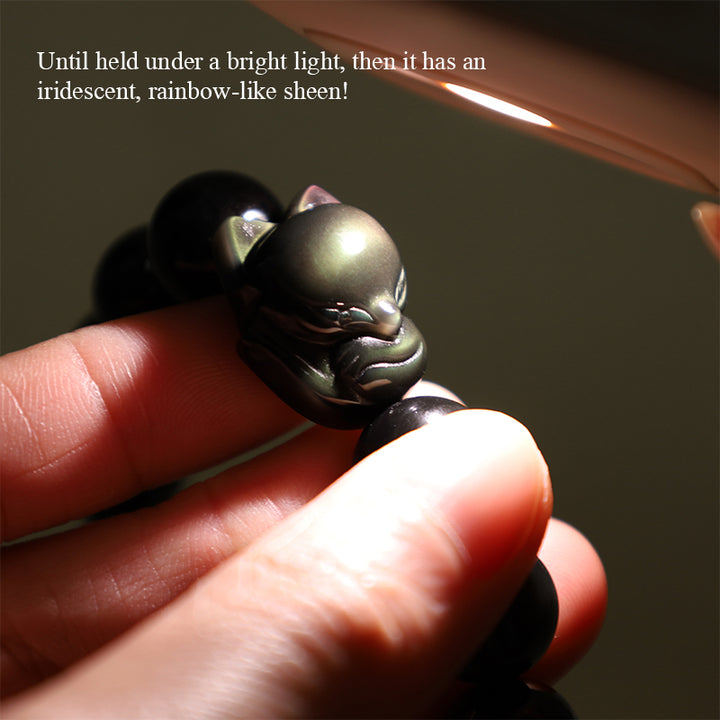 Buddha Stones Regenboog Obsidiaan Vos Helende Positieve Armband - image 5