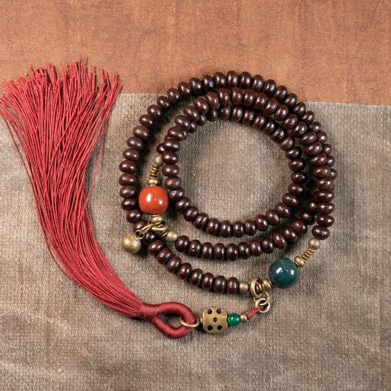 Buddha Stones 108 Mala kralen, natuurlijke paarse Tibetaanse bodhizaad Armband - 8mm - image 0