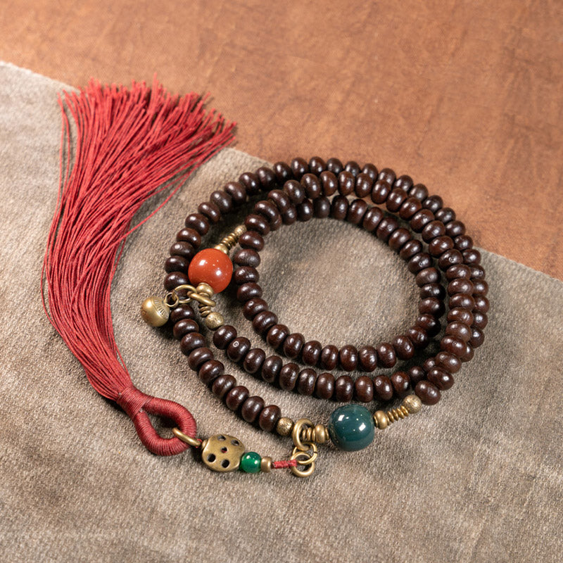 Buddha Stones 108 Mala kralen, natuurlijke paarse Tibetaanse bodhizaad Armband - image 1
