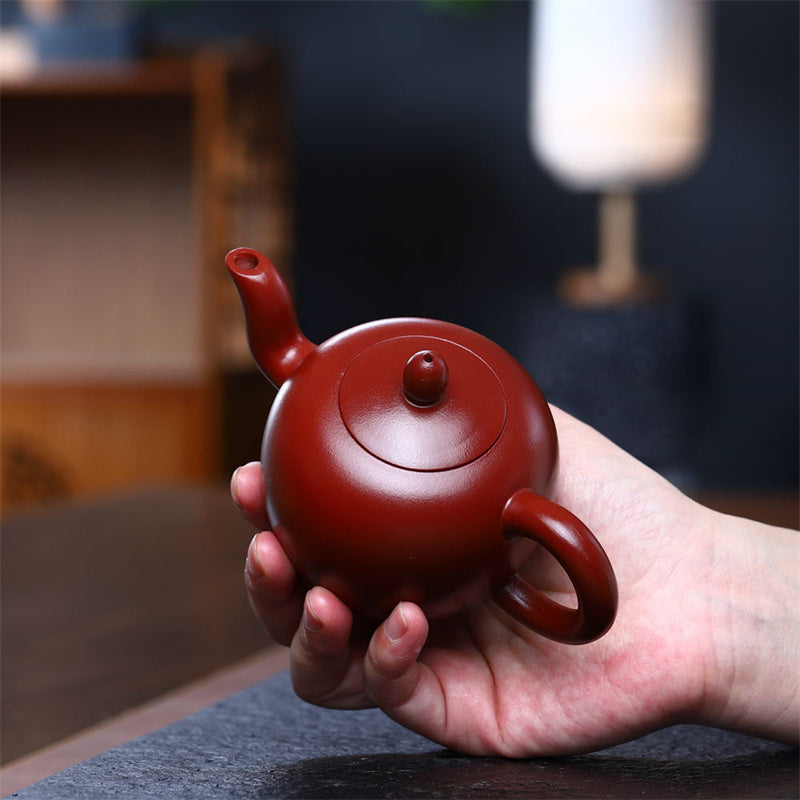 Buddha Stones Yixing semi-handgemaakte bruinpaarse klei Kung Fu theepot 200 ml - image 3