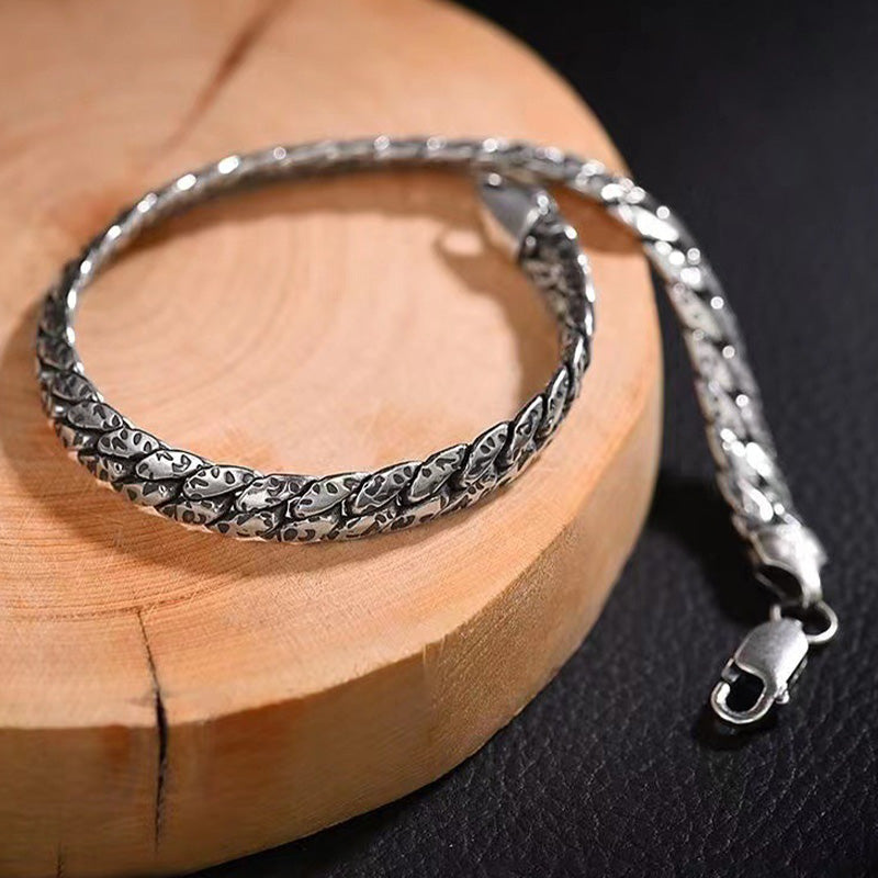Buddha Stones Armband met eenvoudige stippenstructuur en koperen geluksgesp - image 1