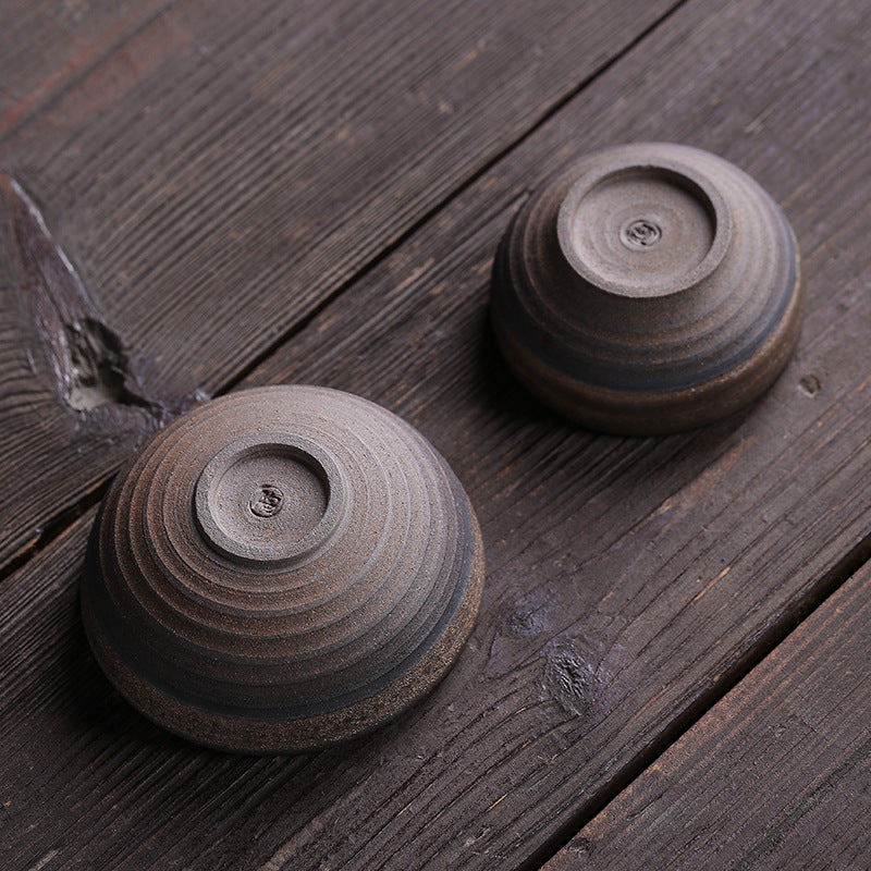 Buddha Stones Eenvoudig bruin gestreept keramisch theekopje met Kung Fu Theekopje . - image 17