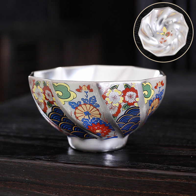 Buddha Stones Keramische theekop met chrysantenbloemen, Kung Fu Theekopje - Bloemen 8,7 cm * 4,7 cm * 100 ml - image 14