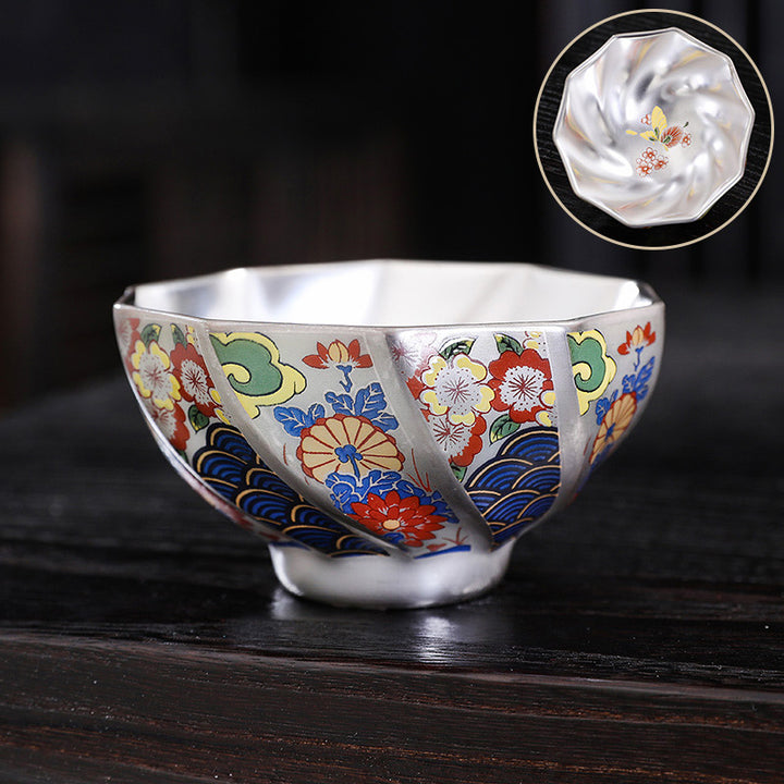 Buddha Stones Keramische theekop met chrysantenbloemen, Kung Fu Theekopje - Bloemen 8,7 cm * 4,7 cm * 100 ml - image 14