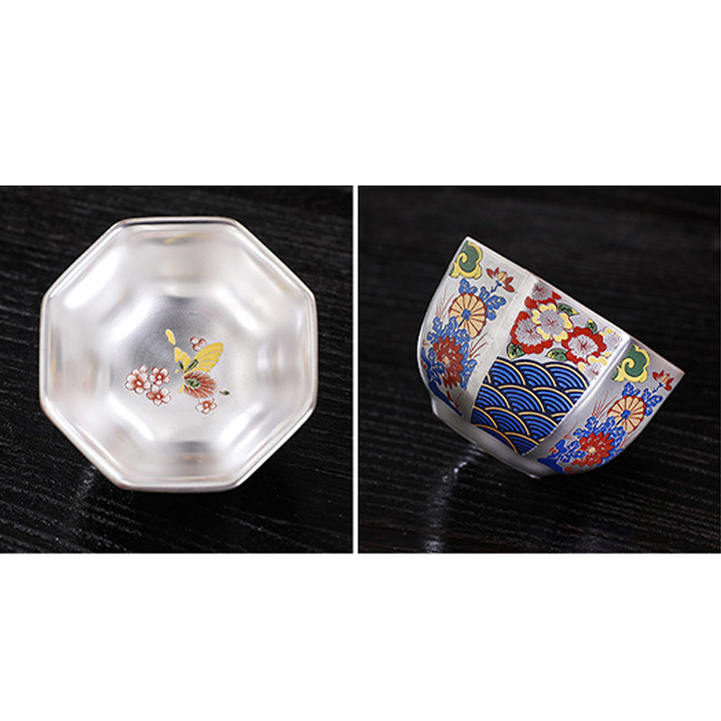 Buddha Stones Keramische theekop met chrysantenbloemen, Kung Fu Theekopje - image 13