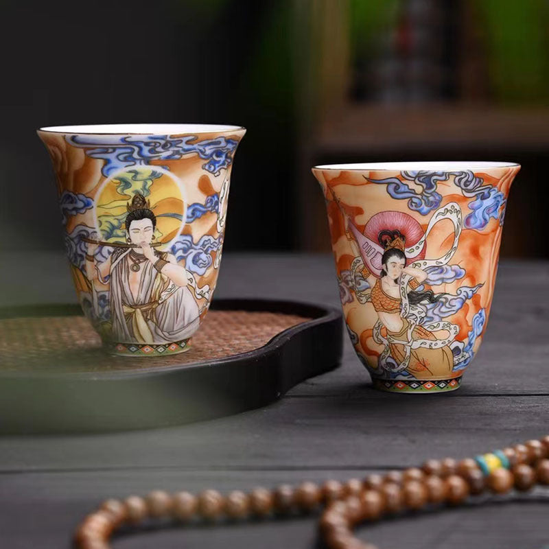 Buddha Stones Dunhuang Color Flying Apsaras theekopje Kung Fu Theekopje - image 0