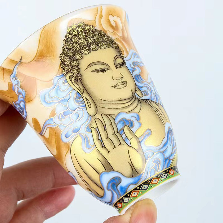 Buddha Stones Dunhuang Color Flying Apsaras theekopje Kung Fu Theekopje - image 9