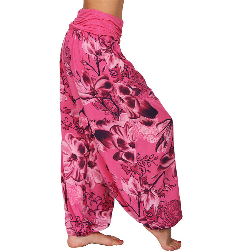 Buddha Stones Losse harembroek met bloemblaadjespatroon, dames yogabroek - image 1