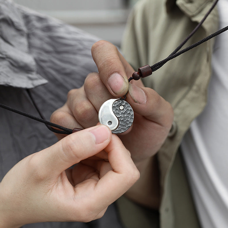 Buddha Stones Ketting met Yin Yang-balans en harmonie, 990 sterling zilver - image 4