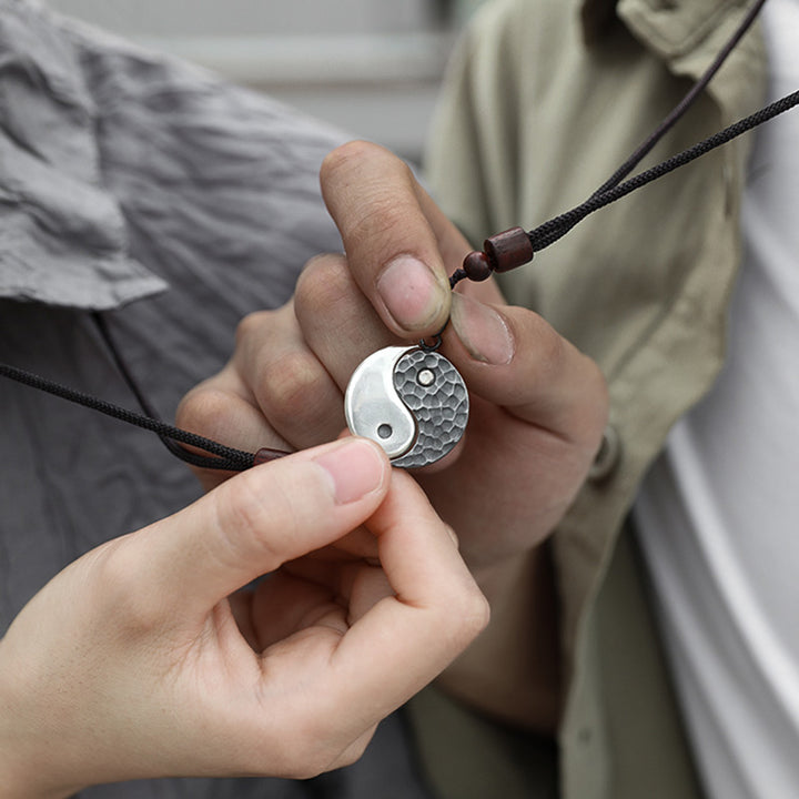Buddha Stones Ketting met Yin Yang-balans en harmonie, 990 sterling zilver - image 4