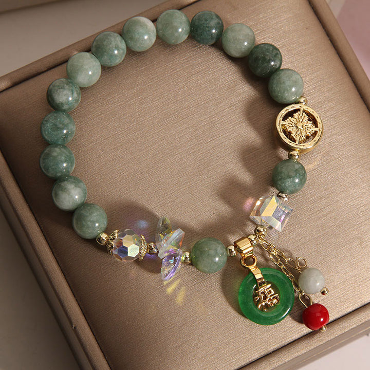Buddha Stones Aardbeikwarts Jade Fu Karakter Bedeltje Helende Armband - image 8