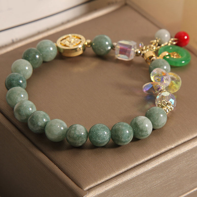 Buddha Stones Aardbeikwarts Jade Fu Karakter Bedeltje Helende Armband - image 12