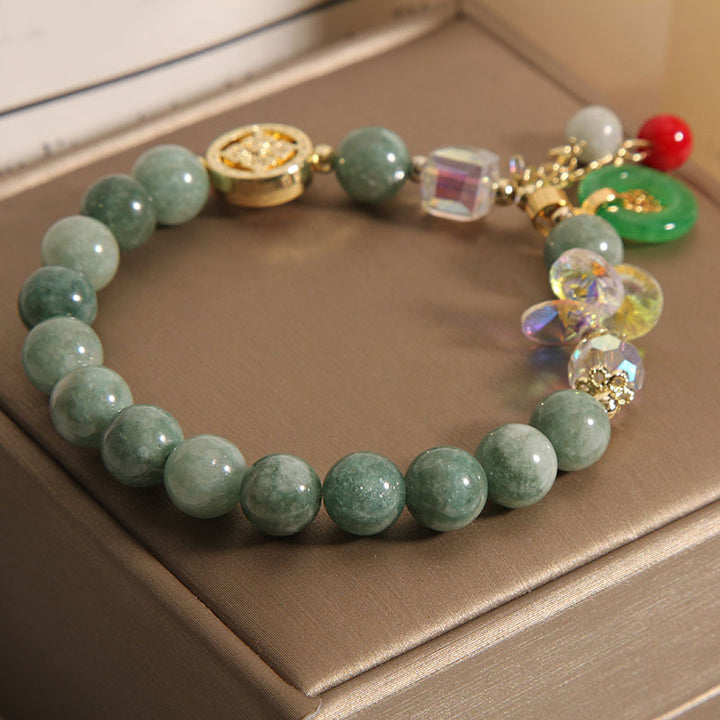 Buddha Stones Aardbeikwarts Jade Fu Karakter Bedeltje Helende Armband - image 12
