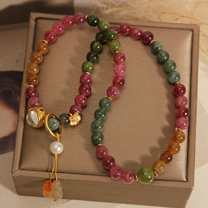 Buddha Stones Veelkleurige toermalijn armband met dubbele wikkeling en Armband - image 2