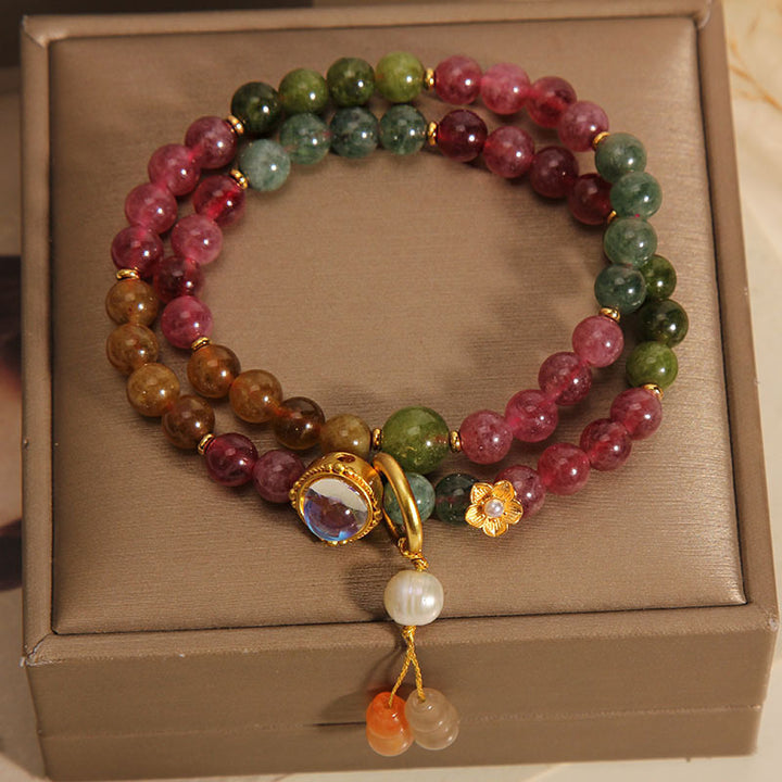 Buddha Stones Veelkleurige toermalijn armband met dubbele wikkeling en Armband - image 6