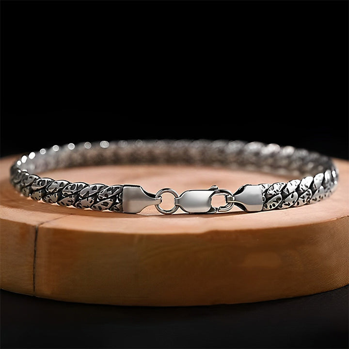 Buddha Stones Armband met eenvoudige stippenstructuur en koperen geluksgesp - 22 cm, geschikt voor een Polsomtrek van 20 cm. - image 0
