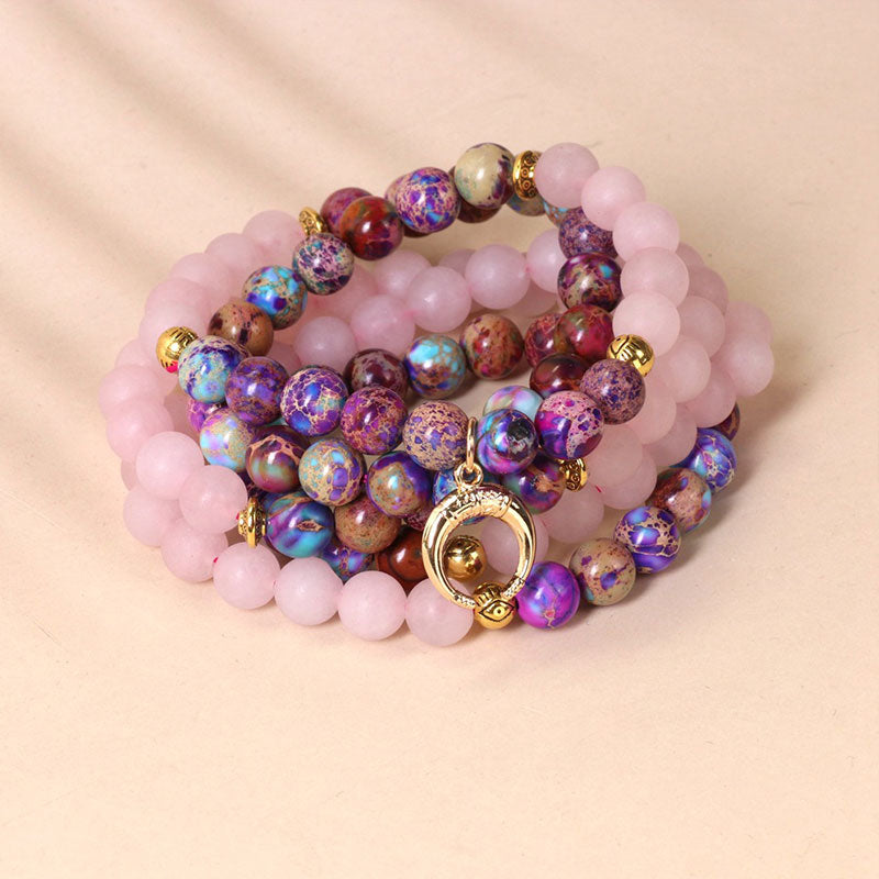 Buddha Stones Mala Armband met 108 kralen van Miano, gemaakt van echt roze kristal - image 0