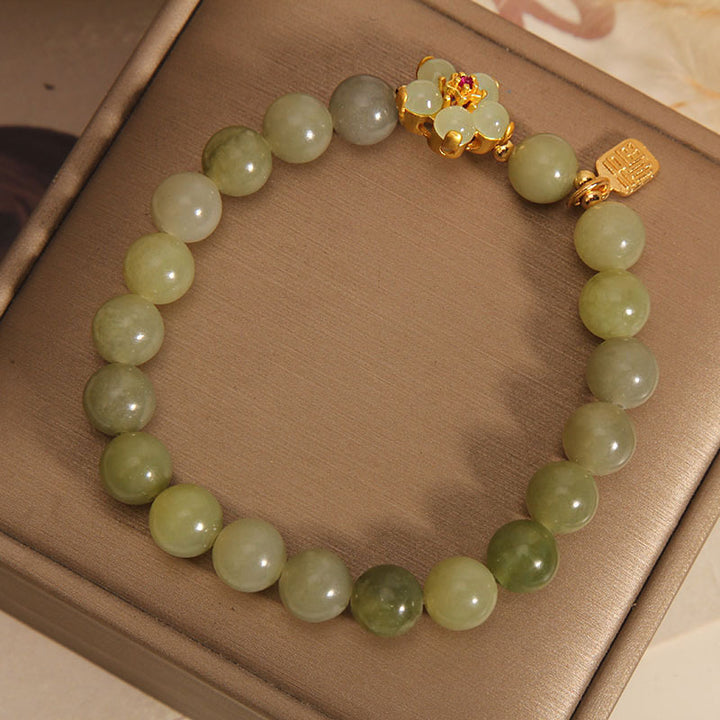 Buddha Stones Groene jade bloem Fu karakter Armband - image 5