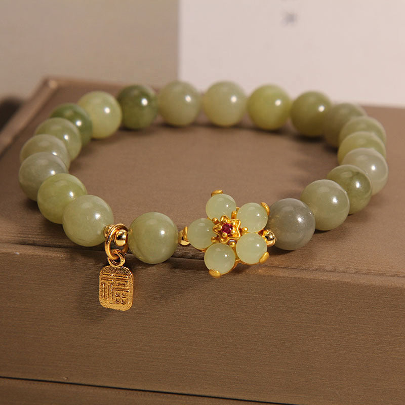 Buddha Stones Groene jade bloem Fu karakter Armband - image 7